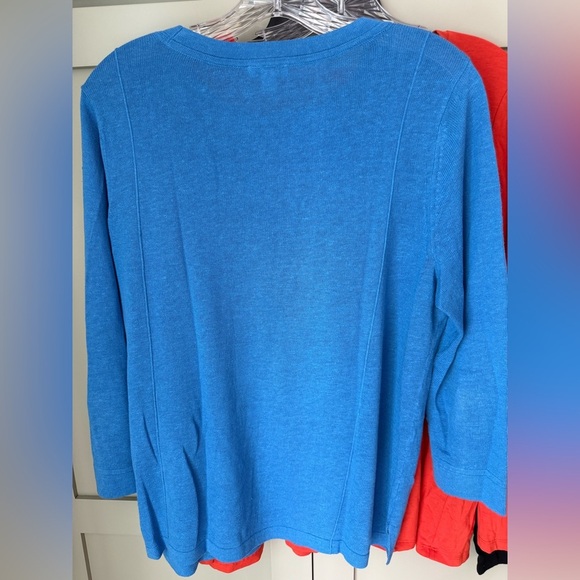 NWOT J.Jill Blue Crew Neck Linen-Cotton Blend Sweater SZ M - Picture 10 of 13